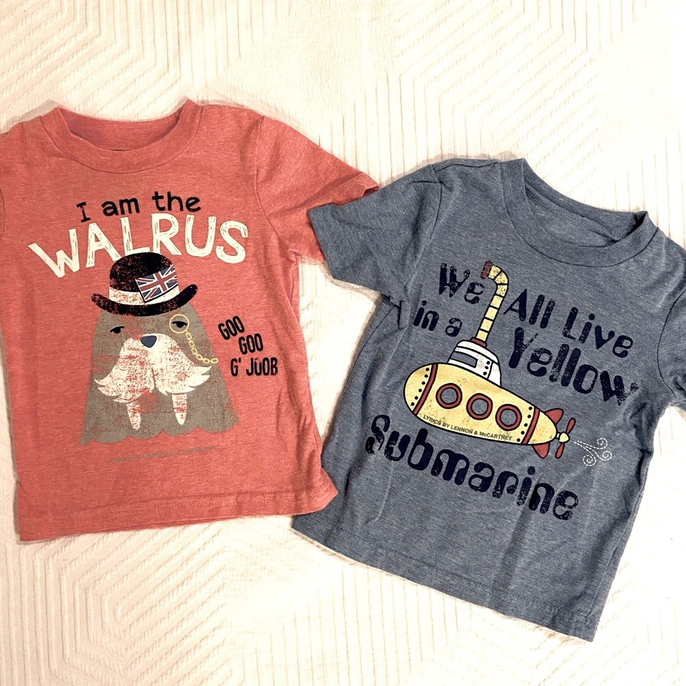 Beatles’ songs “Yellow Submarine” and “I Am the Walrus” - graphic t-shirts